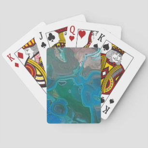 Gemstone Blue Green Swirl Polished Stone Nature Spielkarten
