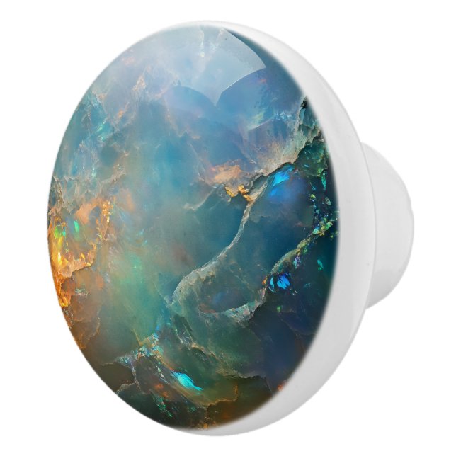 Gemstone Blue Opal Muster Keramikknauf (Rechts)