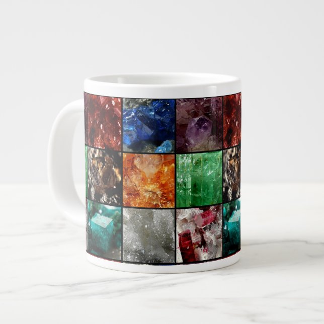 Gemstone Collage Giant Coffee Tasse (Vorderseite Links)
