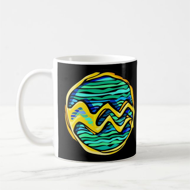 Gemstone Colored Aquarius Symbol Kaffeetasse (Links)