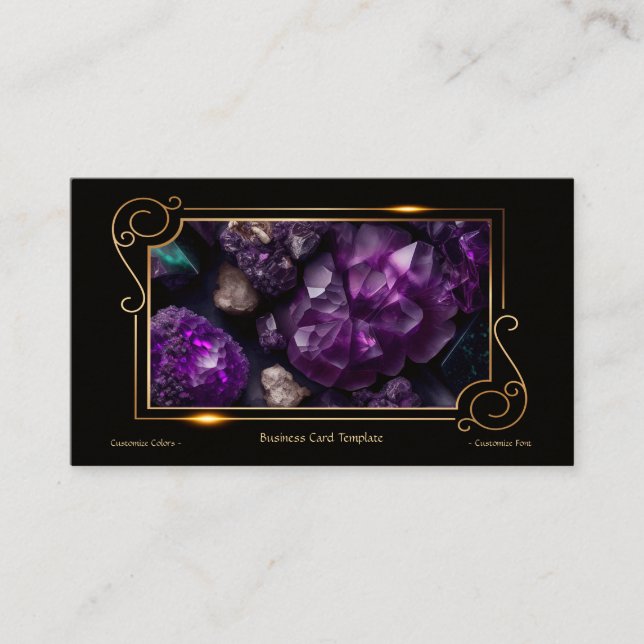 Gemstone Crystal Healing Amethyst Visitenkarte (Vorderseite)