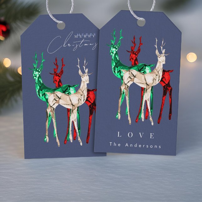 Gemstone Crystal Reindeer Frohe Weihnachten Geschenkanhänger (Von Creator hochgeladen)