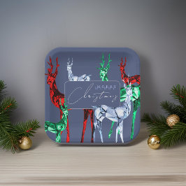Gemstone Crystal Reindeer Frohe Weihnachtsfeiertag Pappteller