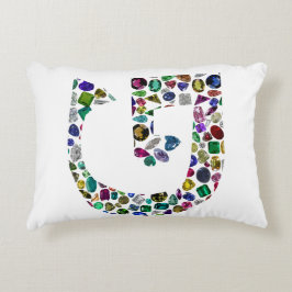 Gemstone Diamond Initial G Monogram Art Dekokissen