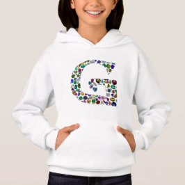 Gemstone Diamond Initial G Monogram Art Hoodie