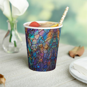 Gemstone Elements Opal farbiges Mix-Muster Pappbecher