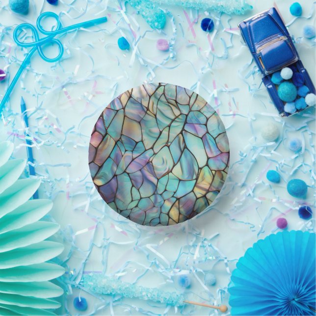 Gemstone Elements Opal farbiges Mix-Muster Pappteller (Party)