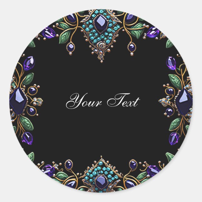 Gemstone Floral Sticker (Vorderseite)