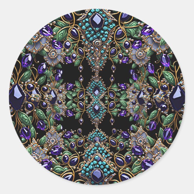 Gemstone Floral Sticker (Vorderseite)