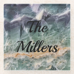 Gemstone Foto Schönes Fluorit Marmorgewächse Glasuntersetzer