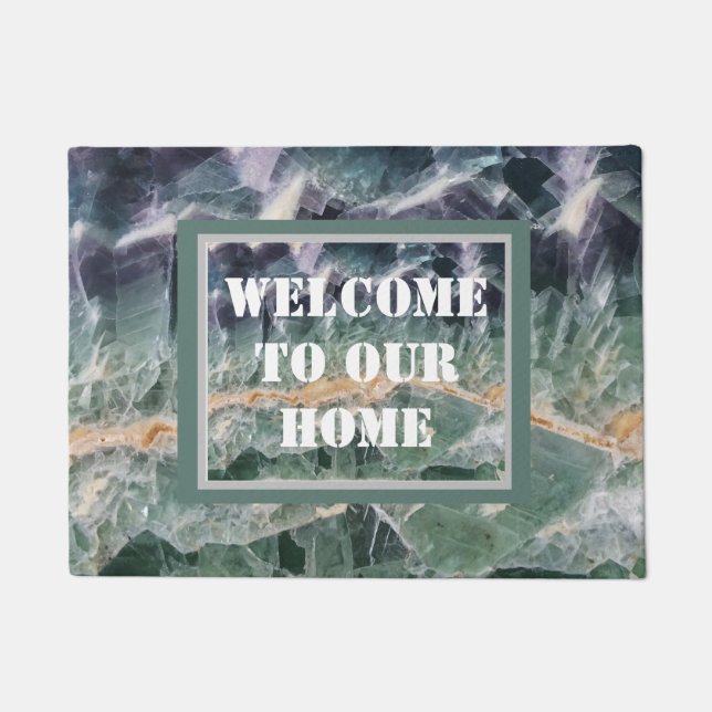 Gemstone Foto Schönes Fluorit Strip Gem Fußmatte (Vorderseite)