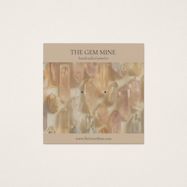 Gemstone Jewelry Earring Profile Card (Vorderseite)