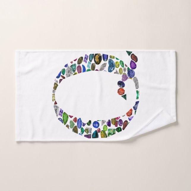 Gemstone Monogram Letter Q Badhandtuch Set (Handtuch)