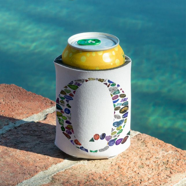 Gemstone Monogram Letter Q Dosenkühler (In Situ Pool)