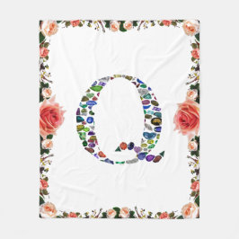 Gemstone Monogram Letter Q Fleecedecke