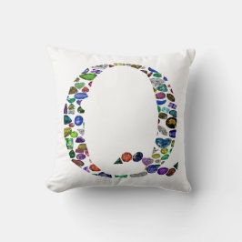 Gemstone Monogram Letter Q Kissen