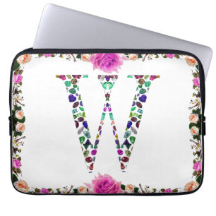 Gemstone Monogram Letter W Laptopschutzhülle