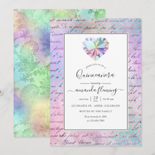 Gemstone Quinceañera Einladung