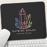Gemstone Rainbow Quarz Crystal Business-Logo Mousepad<br><div class="desc">Gemstone Rainbow Quarz Crystal Business Logo Maus Pad. Dieses elegante,  moderne und trendige Business-Design besticht durch einen Quarzkristall-Cluster mit Regenbogengraben auf solidem schwarzen Hintergrund. Perfekt für Schmuckdesigner,  Modeblogger,  holistische Reiki-Meister oder sogar eine Boutique!</div>