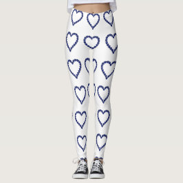 Gemstone Sapphire Blue Heart Leggings