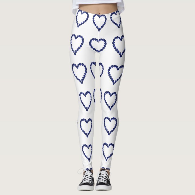Gemstone Sapphire Blue Heart Leggings (Vorderseite)