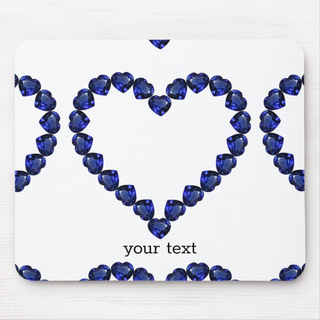 Gemstone Sapphire Blue Heart Mousepad (Vorne)