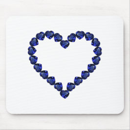 Gemstone Sapphire Blue Heart Mousepad