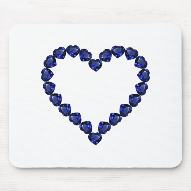 Gemstone Sapphire Blue Heart Mousepad (Vorne)