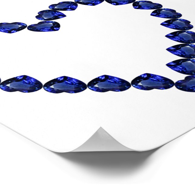 Gemstone Sapphire Blue Heart Poster (Ecke)