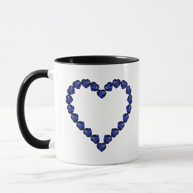 Gemstone Sapphire Blue Heart Tasse (Links)