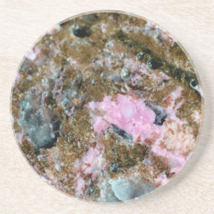 Gemstone Serie - Dunkelrosa und grüne Thulite Getränkeuntersetzer
