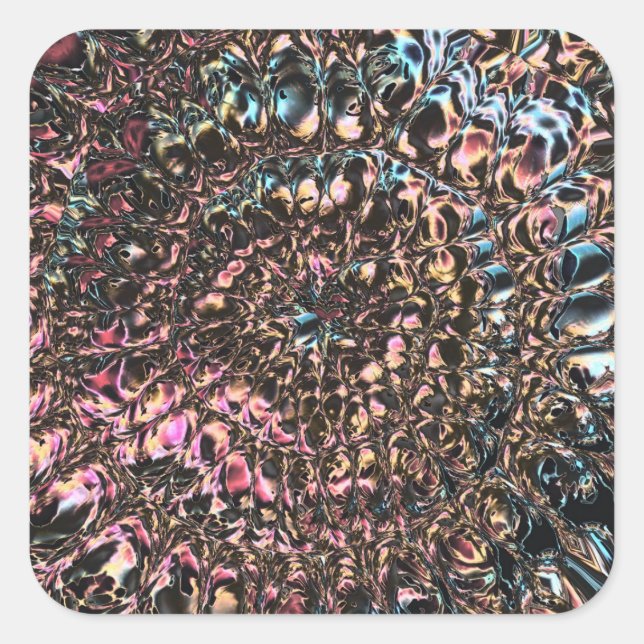 Gemstone Spiral Quadratischer Aufkleber (Vorderseite)