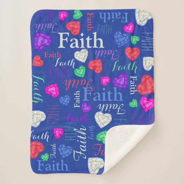 Gemstones Herzen individuelle Name Glaube farbenfr Sherpadecke (Vorderseite)