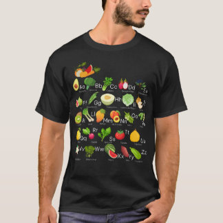 Gemüse Alphabet Abc'S Obst Gemüse Vegan Garten T-Shirt