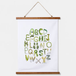 Gemüse Alphabet - Obst und Gemüse Alphabet Wandteppich Mit Holzrahmen