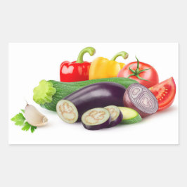 Gemüse aus Ratatouille Rechteckiger Aufkleber