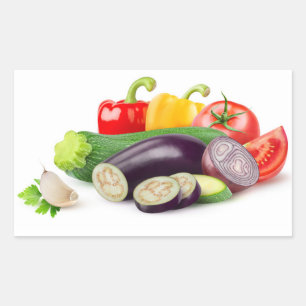 Gemüse aus Ratatouille Rechteckiger Aufkleber