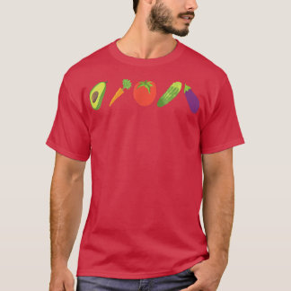 Gemüse Avocado Karrot Tomato Cucumber Eggplant T-Shirt