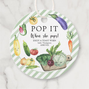 Gemüse Babydusche - Pop! Wenn sie Pop! Geschenkanhänger