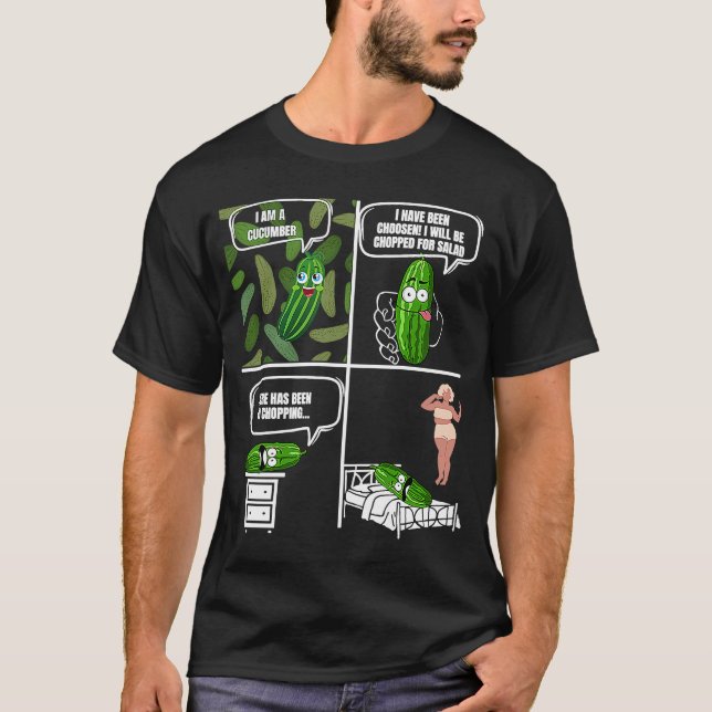 Gemüse Cucumber Erwachsene Sarcasm Spaß Gurken T-Shirt (Vorderseite)