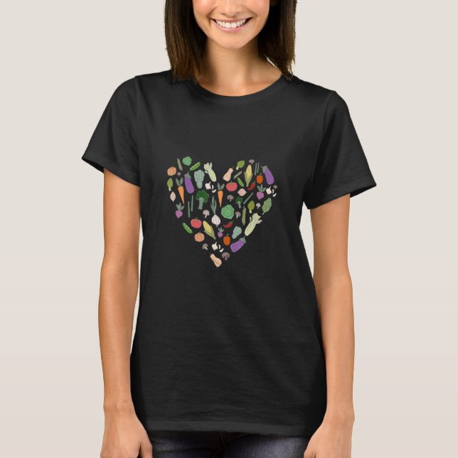 Gemüse des Gartenherzens Gesundes Essen T-Shirt (Vorderseite)