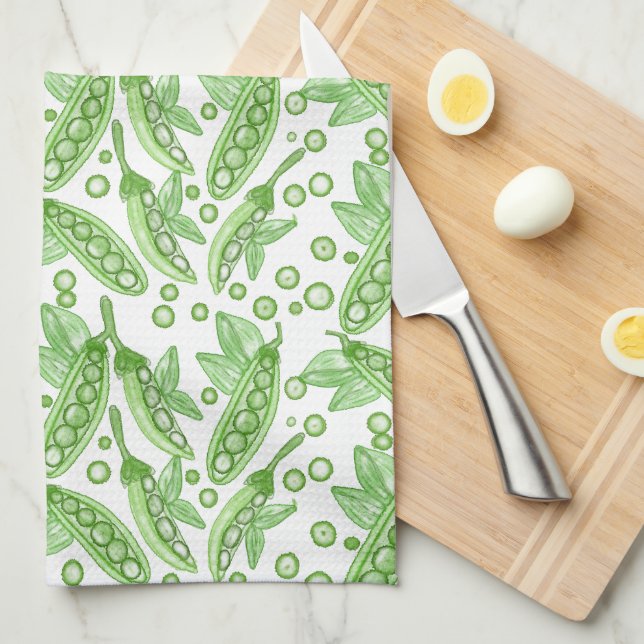 Gemüse Erbsen Geschirrtuch (Viertel Falte)