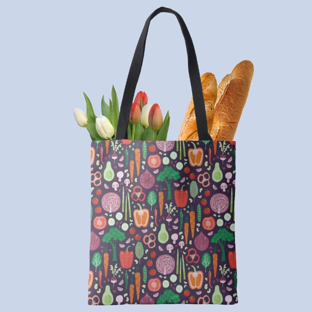 Gemüse-Food-Art (Fun vegetable pattern tote bag)