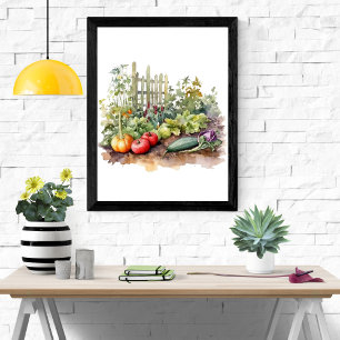 Gemüse-Garten-Aquarell-Kunstposter Poster