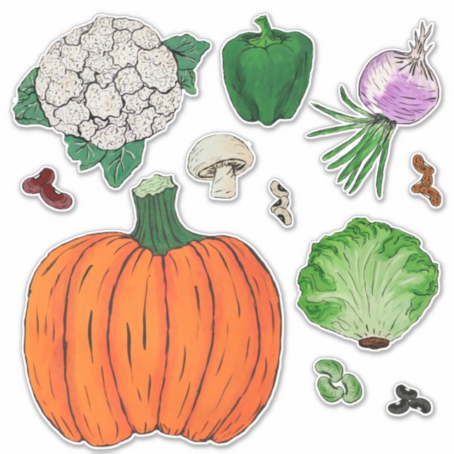 Gemüse-Gruppe #2 Aufkleber (Vorderseite)