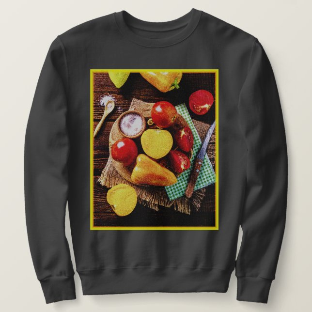 "Gemüse hausgemachte Salate" Niedliches Foto. Jetz Sweatshirt (Design vorne)