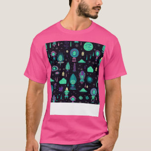 Gemüse im Midwest-Universum-Muster T-Shirt