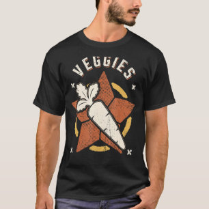 Gemüse Karotte Vegetarisch Vegan Vintage Retro Kla T-Shirt