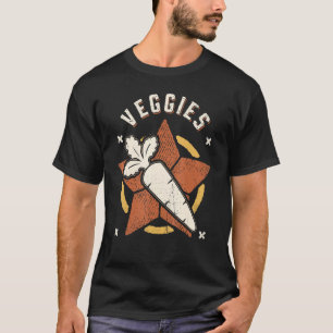 Gemüse Karotte Vegetarisch Vegan Vintage Retro Kla T-Shirt