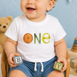Gemüse Karotte Zitrone Ein Baby Geburtstags-Shirt T-shirt